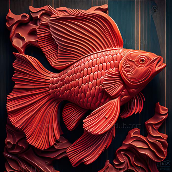 st Red parrot fish fish